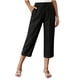 thumbnail image 1 of Pantalones de Cintura Elásticos de Pierna Ancha para Mujeres Trabajo Casual Pata Ancha Recortada Viaje Senderismo con Bolsillos Pantalon, 1 of 9