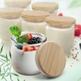 thumbnail image 2 of Oui Yogurt Jar Lids, Cymuber Leak Proof Wooden Lids Set with Silicone Sealing Rings, Reusable Natural Bamboo Canning Lids Covers with Bottle Label for 5 Oz Oui Yogurt Jars Storage (10 Pack), 2 of 10