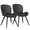 Black, variant on MOONMISS Dining Chairs Set of 2, Upholstered Kitchen Chairs with Backrest and Metal Legs,Dark Gray