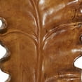 thumbnail image 6 of 21" x 46" Brown Teak Wood Handmade Leaf Sculpture, by DecMode, 6 of 11