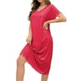 thumbnail image 6 of Royisotas Womens Nightgowns CrewNeck Pink Sleepwear Casual House Wear for Ladies ShortSleeve, 6 of 6