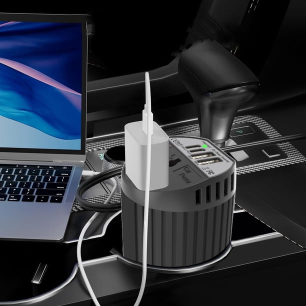 Inversor De Corriente Para Coche De 200 W, Inversor De Corriente Doble USB Para Coche Portátil Para Pequeños Electrodomésticos