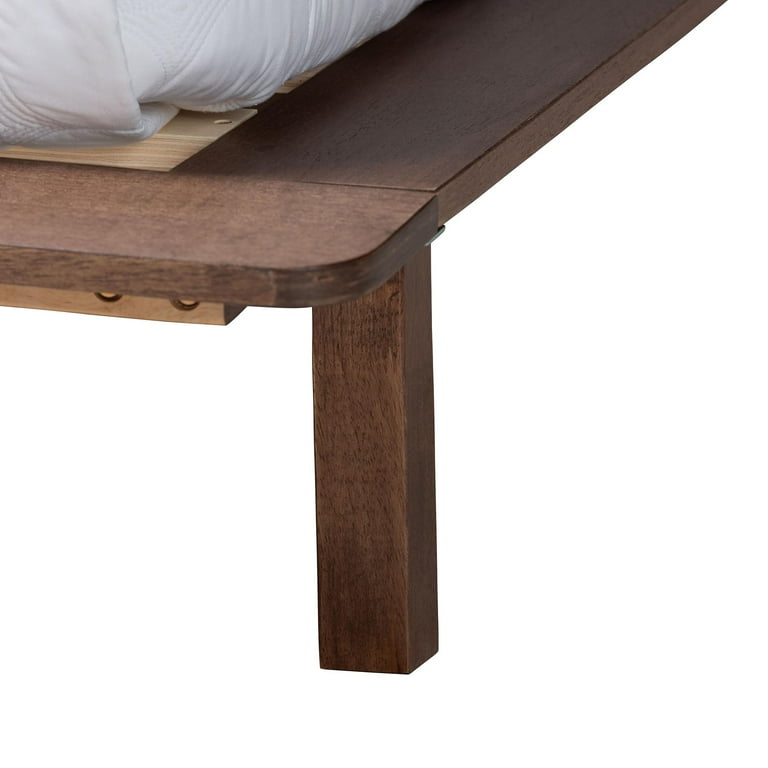 Baxton Studio Alyssa Japandi Platform Bed, King, Walnut Brown