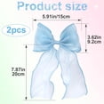 thumbnail image 2 of 2Pcs Large Hair Bow Clips, Silk Yarn Ribbon Bow Hair Barrette for Women, Elegant Long Tail Bowknot French Hair Accessories for Wedding, Parties, Festivals, 2 of 7
