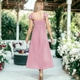 thumbnail image 5 of Women's Ruffled Cap Sleeve Maxi Slit Dress- Small,Pink, 5 of 7