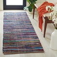 thumbnail image 3 of SAFAVIEH Rag Petar Striped Cotton Runner Rug, Blue/Multi, 2'3" x 11', 3 of 13
