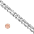 thumbnail image 3 of Men's 14mm Large Rhodium Plated Flat Cuban Link Curb Chain Necklace, 30 inches, 3 of 7