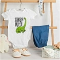 thumbnail image 3 of Funny Whats Up Cool Dinosaur Pun Romper Boys or Girls Infant Baby Brisco Brands NB, 3 of 7