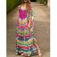 thumbnail image 2 of Bsubseach Swimsuit Cover up for Women Vintage Print Bathing Suit Cover Ups Casual Dress Maxi Caftan, 2 of 6