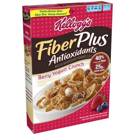 Kellogg's Fiber Plus Antioxidants Berry Yogurt Crunch Cereal, 15.3 Oz
