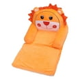 thumbnail image 3 of Sofá plegable para niños, suave y transpirable, con diseño de animales de dibujos animados, para sala de estar y dormitorio, color naranja, 2 capas, 3 of 14