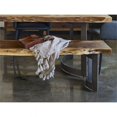 thumbnail image 3 of Moe's Home Collection Bent 18" Wood Dining Bench with Iron Base in Brown, 3 of 11