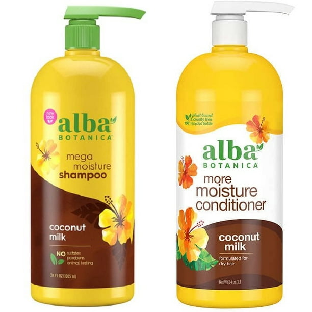 Alba Botanica Coconut Milk Shampoo And Conditioner, 34 fl. Oz. Each