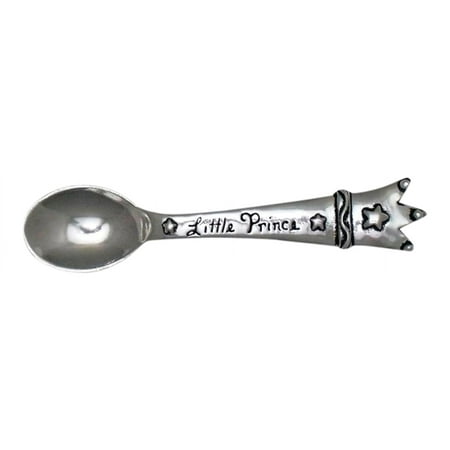 Pewter Little Boy Prince Crown Baby Spoon Lead Free