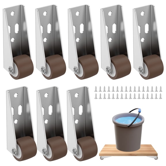 Low Profile Casters Wheels Set Versatile Portable Mini Long Frame Rigid Caster Kit Easy to Install Little Rubber Rolling Wheel for Assembly