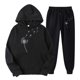 thumbnail image 1 of Gibobby Sudaderas de Forro Polar y Pantalones Traje de pantalones con capucha y cuello redondo de manga larga con estampado E informal para mujer otoño e invi(Azul oscuro,CH), 1 of 2