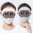 thumbnail image 4 of piezas de cubierta de protección solar de color rosa para la cara de las mujeres máscara de pasamontañas de verano refrescante trabillas para las orejas, máscara facial transpirable, 4 of 5