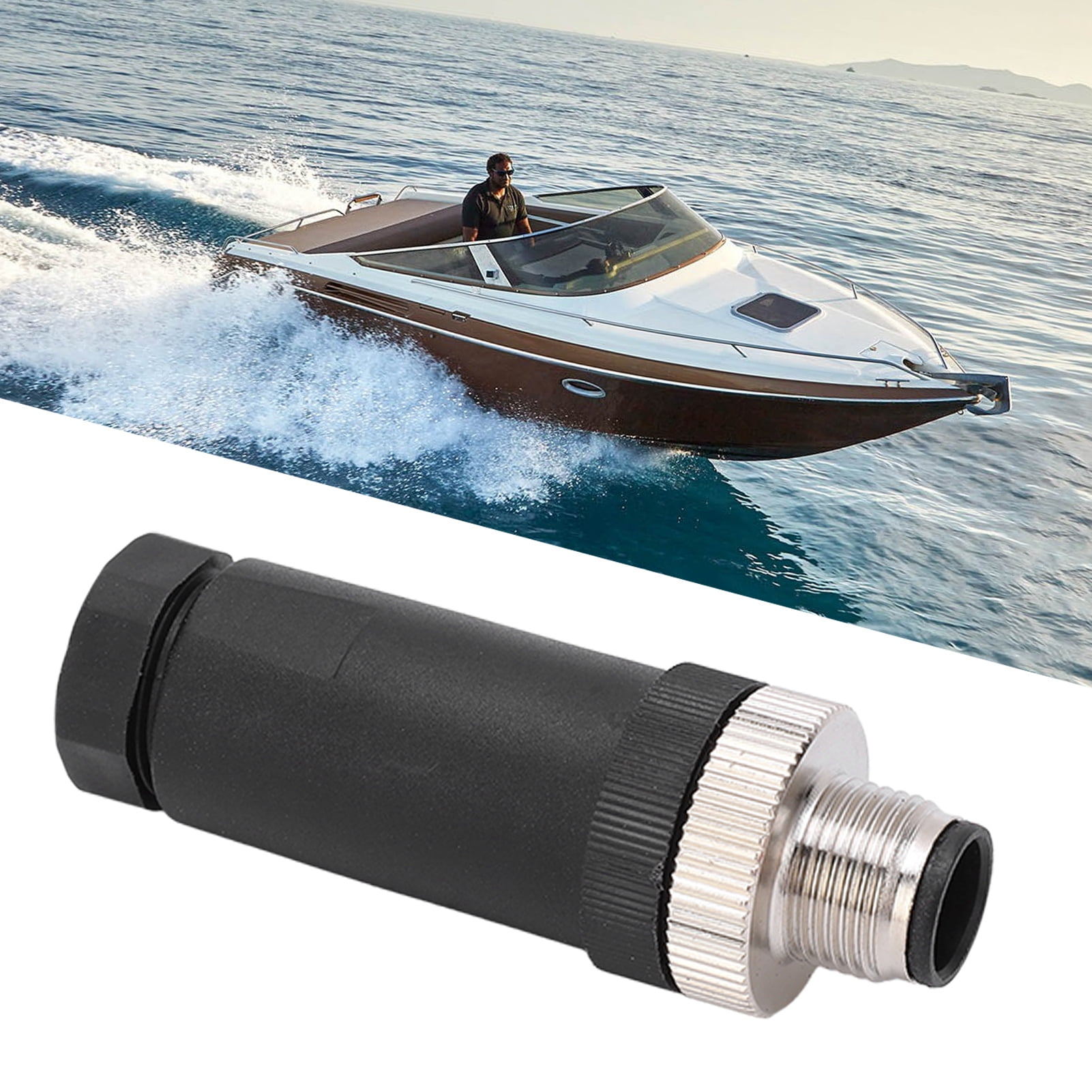 Connecteur Mâle NMEA 2000 Installable Sur Site MotorMinds - M12, 5 Cœurs, IP67 - Pour Réseaux Bateaux Et Marine - 3