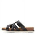 thumbnail image 5 of CLARKS Womens Black 1" Platform Buckle Accent Cushioned Brynn Hope Round Toe Wedge Slip On Leather Sandals 8.5 M, 5 of 7