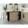 thumbnail image 2 of CRETA KITCHEN ISLAND BLACK/ LIGHT OAK, 2 of 8