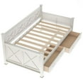 thumbnail image 4 of Saim Twin Size Wooden Modern and Rustic Casual Style Daybed, Cream White, 4 of 9