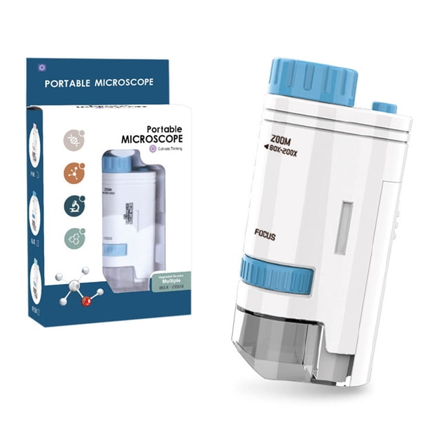200x Children's Portable Microscope Outdoor Handheld Primary And Middle School Students' Science Experiment Department Teach Toys