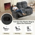 thumbnail image 3 of Bonzy Home Fabric Manual Loveseat Recliner with Center Console, Hidden Storage & Cup Holders — Dual Manual Reclining Sofa for Living Room & Meeting Room, 3 of 7