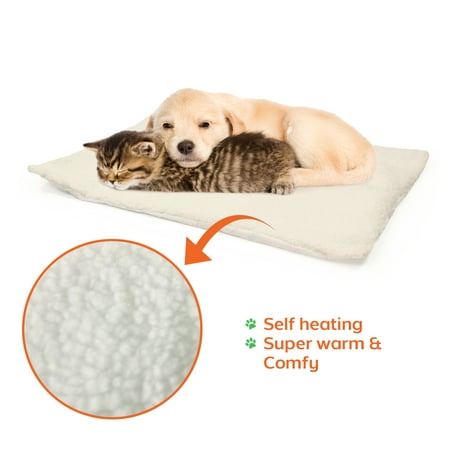 PET PALACE Self Heating Snooze Pad Pet Bed Mat for Pets Cats Dogs and Kittens for Travel or Home White ,