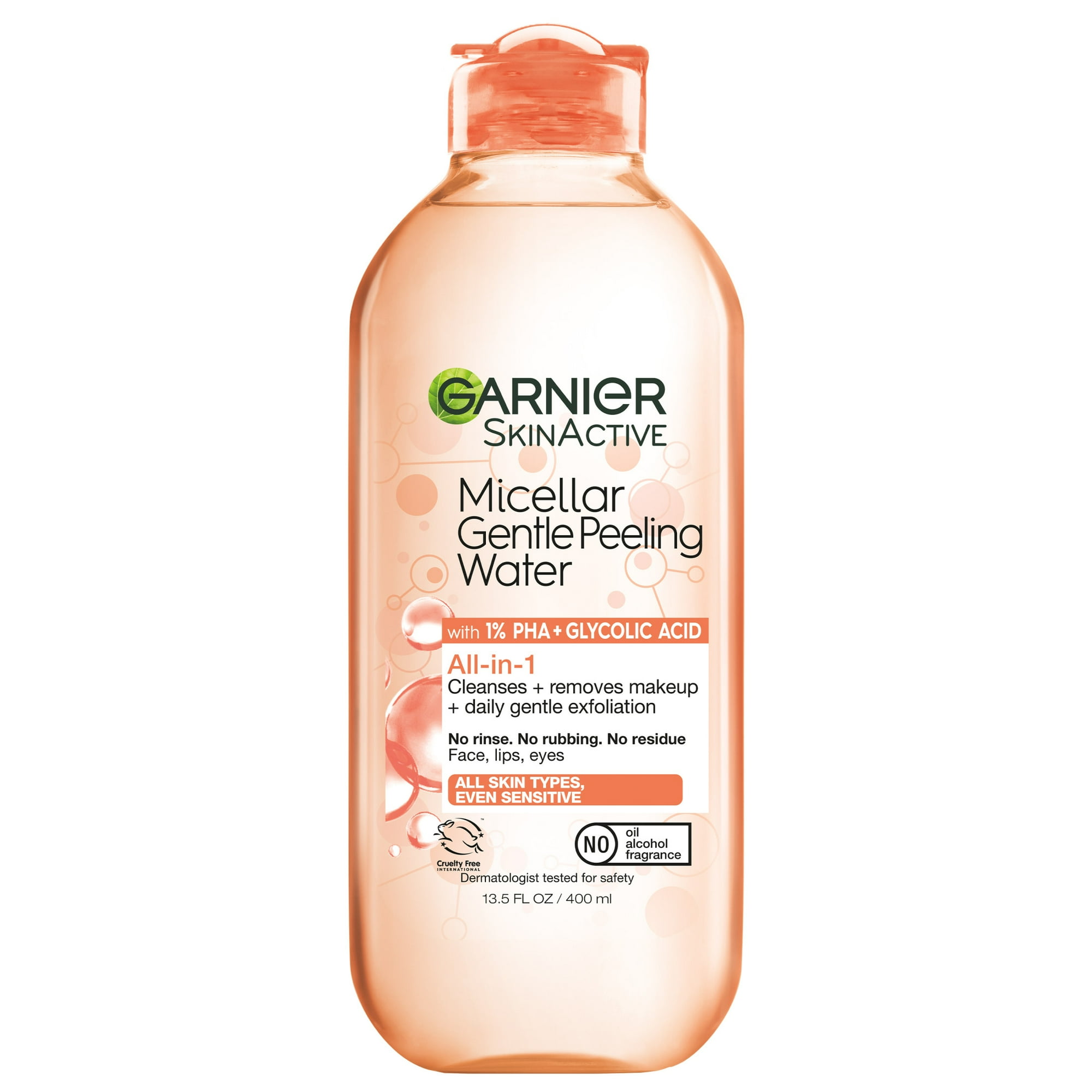 Garnier SkinActive Micellar Gentle Peeling Water All in 1 Makeup Remover, Face Cleanser, 13.5 fl oz