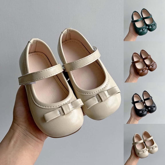 Rvasteizo Girls Flats Solid Bow Classic Style Casual Princess Summer Shoes