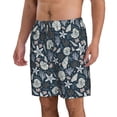 thumbnail image 2 of KLL Sea Shells 1 Men's Casual Summer Beach Shorts Hawaiian Shorts with Pockets-3X-Large, 2 of 5