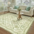 thumbnail image 2 of BERTHMEER Large 9'x12' Area Rugs for Living Room Bedroom Office Rugs Vintage Green Floral Carpets Machine Washable Farmhouse Dining Room Oriental Flower Non Slip Rugs, Multicolor, 2 of 7