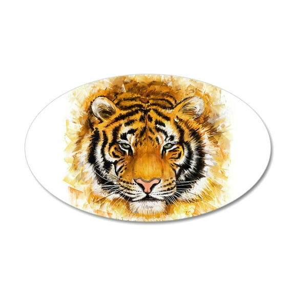 CafePress - Artistic Tiger Face - 35x21 Oval Wall Decal