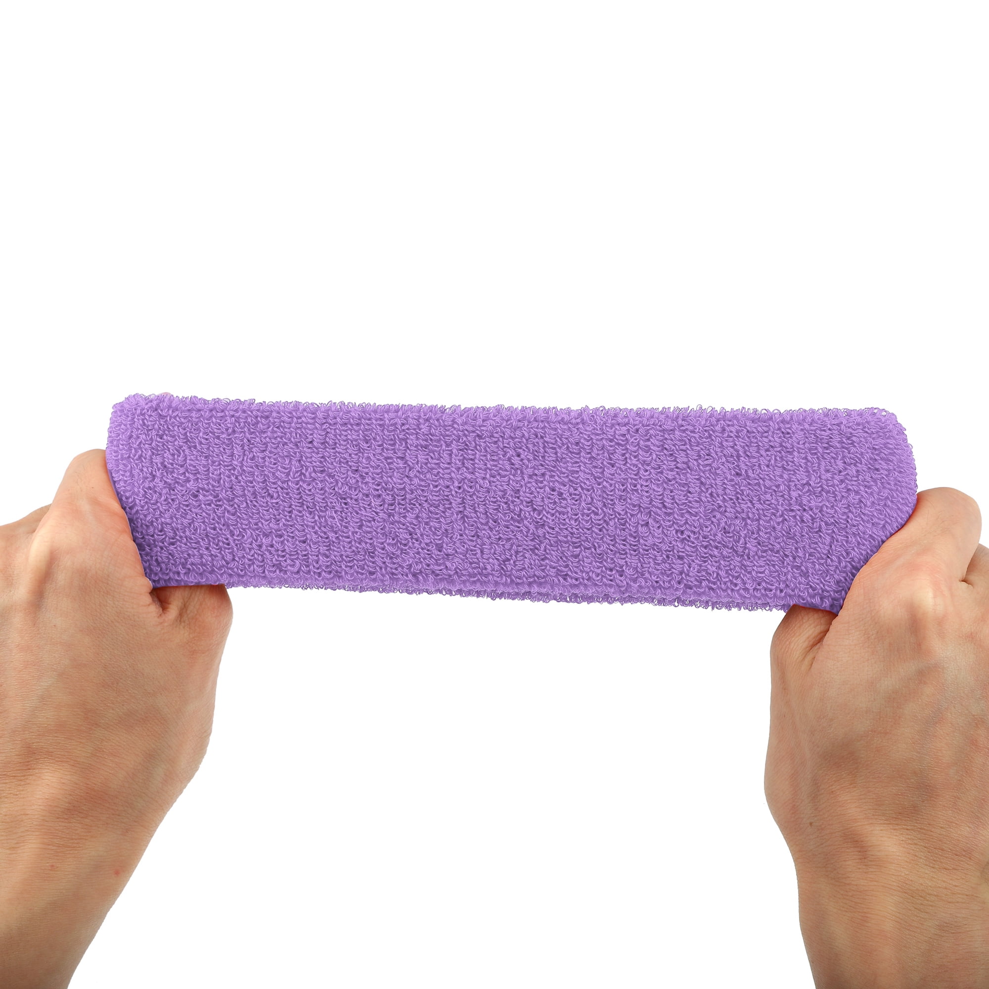Unique Bargains 3 Pcs Sport Headband Wristband Sweatband Cotton Blend Light Purple