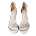 thumbnail image 7 of J.Adams Daisy, Women's High Heel Block heels Chunky Party Dress Shoes Ankle Strap Wedding Heeled Sandals - Silver Glitter - 5.5, 7 of 7