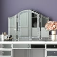 thumbnail image 4 of Modern Tri-fold Tabletop Vanity Mirror Makeup Tri-Folding Mirror Trifold Table Top Panel Frame Accent Decor with Faux Diamond, 4 of 10
