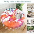 thumbnail image 5 of Pink Flamingo Round Table Cloth 60 Inch,Tropical Palm Leaf Tablecloth Waterproof Stain Resistance Wrinkle Polyester Circle Table Cover for Home Kitchen Dining Party Camping Pinic Decor, 5 of 6