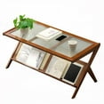 thumbnail image 3 of Rattan Coffee Tables | Mid Century Modern with Glass Top & Storage, 3 of 7