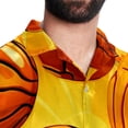 thumbnail image 5 of Basketball Men's Casual Poplin Printed Button Down Short Sleeve Summer Beach Shirts - Unisex, 5 of 6
