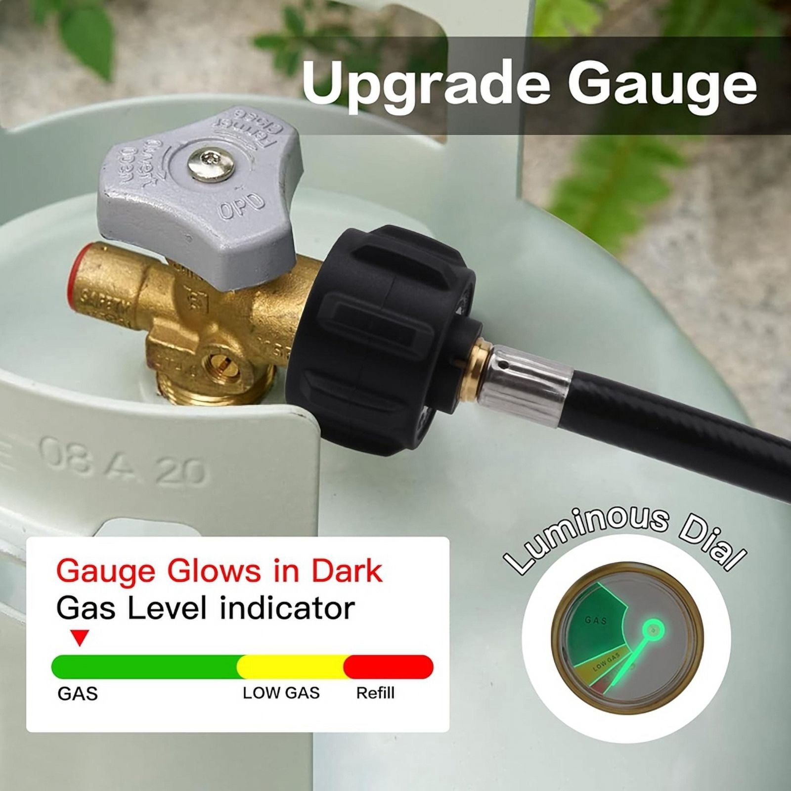 Symkmb 36Inch Propane Refill Adapter Hose,High Pressure Camping Grill(/Type1 Inlet) 1LB Propane Gas Tank Adapter Connector PVC+Brass Black