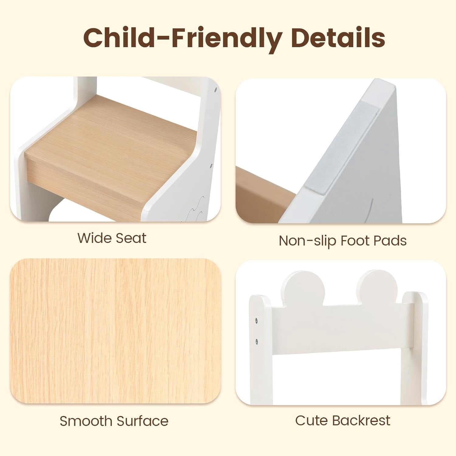OLAKIDS Kids Table and Chair Set, 4 in 1 Wooden Activity Desk with Foldable Storage Drawer, Children Furniture for Art Crafts Drawing Reading Dining