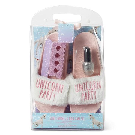 Charming Charlie Lila Grace Unicorn Party Pedicure Set - Foot Care Essentials, At-Home Spa Collection - Pack of 5