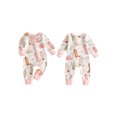 thumbnail image 2 of RUINIXCW Western Baby Cowgirl Cowboy Outfit Newborn Infant Girl Boy Spring Fall Winter Clothes Zipper Romper Boots Hats Print Long Sleeve Jumpsuit, 2 of 10