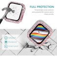 thumbnail image 2 of KOMI 40mm Case Compatible with Apple Watch Case with Screen Protector, Bling Diamond Overall Protective Case Compatible with Apple Watch Series 6/5/4 SE, 40mm, Pink, 2 of 7