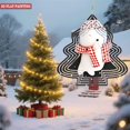 thumbnail image 4 of Metal Hanging Christmas Tree Wind Decorations - Festive Garden Spinners with Concentric White Lines Accents for Yard Decor, 4 of 7