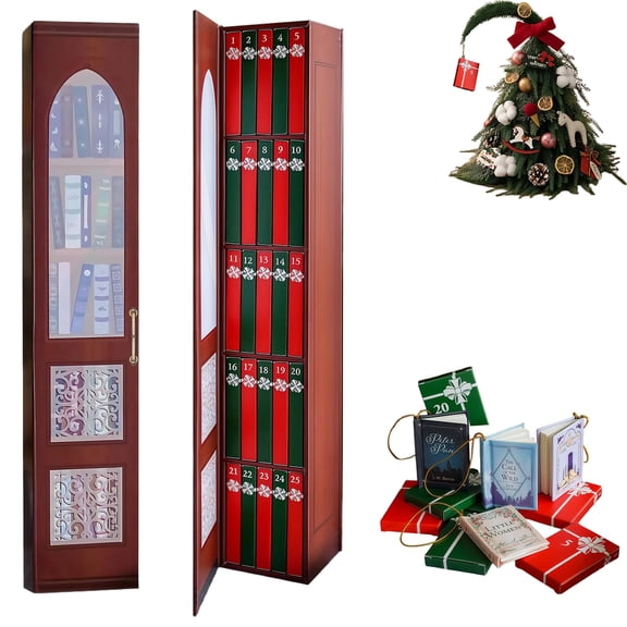 Book Advent Calendar 2026, Mini Book Ornament Advent Calendar, 24 Christmas Countdown