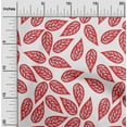 thumbnail image 2 of oneOone Cotton Jersey White Fabric Leaves Craft Projects Decor Fabric Printed By The Yard 58 Inch Wide, 2 of 6