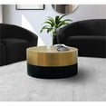 thumbnail image 2 of Meridian Furniture Sun Brushed Gold Top Coffee Table with Matte Black Base, 2 of 4