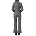 thumbnail image 3 of INSPIRE CHIC Women's Two Piece Sets Pants Suits Dressy Blazer Wide Leg Pants Pockets Business Casual Suit XS Grey, 3 of 6