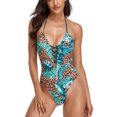 thumbnail image 1 of Traje de baño para mujer, traje de baño con estampado floral cruzado, traje de baño sin espalda para mujer, True Excellence, 1 of 6